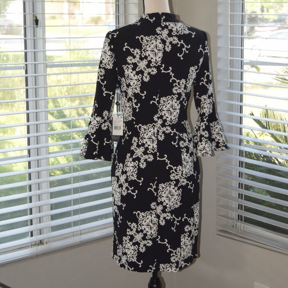 Adrianna Papell Flare Sleeve Sheath Dress - Picture 7 of 8